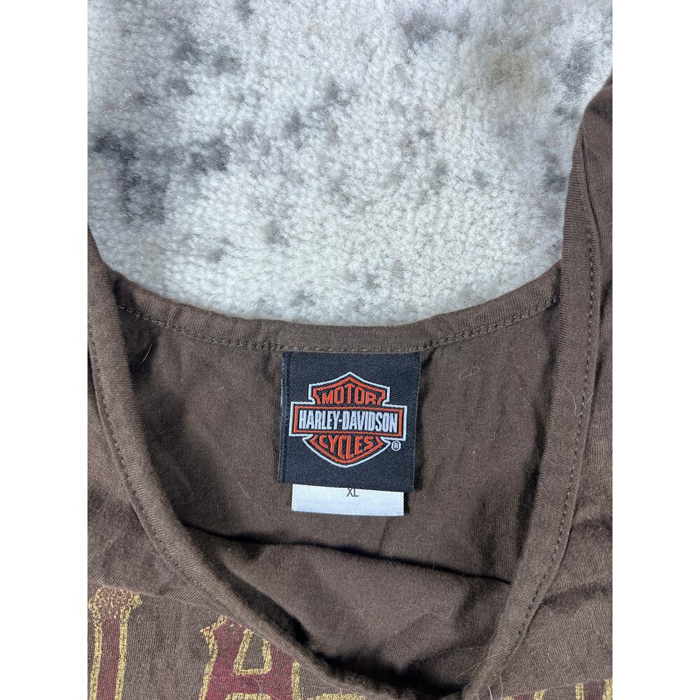 Vintage Harley Davidson Tank Top Womans XL Brown Biker Y2k - Picture 3 of 7